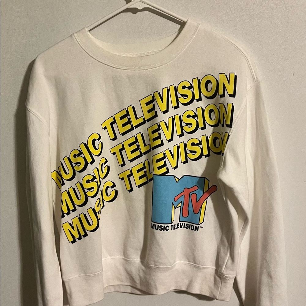 MTV White Retro Graphic Sweatshirt